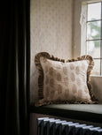 Blockprint Cushion - Taupe Flower