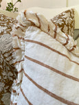 Linen Cushion - Brown Stripe