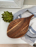 Leaf carved serving board