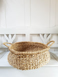 Round Seagrass basket with handles