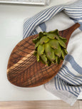 Leaf carved serving board