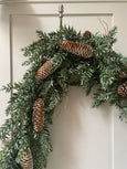 Faux Pine Garland with Pinecones