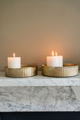 Metal Reeded Tray - set of 2