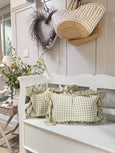 Rectangle Gingham Cushion - Olive