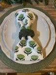 Block printed napkin green set of 6