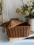 Faux Rattan Lidded Basket
