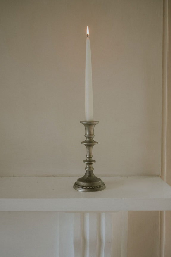 Antique Silver hammered candlestick