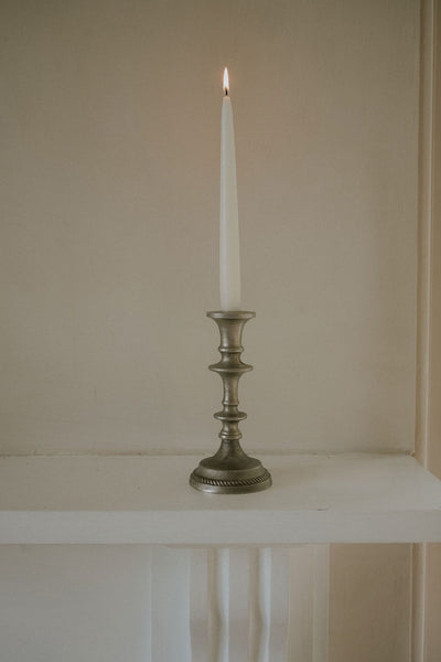 Antique Silver hammered candlestick
