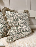 Green Print Frill Cushion