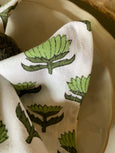 Block printed napkin green set of 6