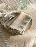 Stripe edge napkin set of 4