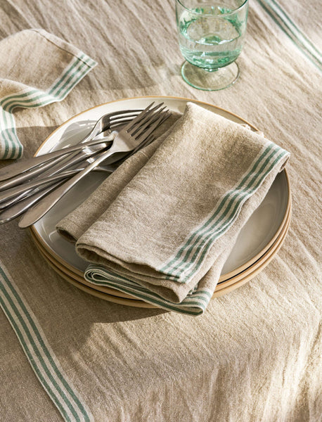 Stripe edge napkin set of 4