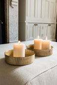 Metal Reeded Tray - set of 2