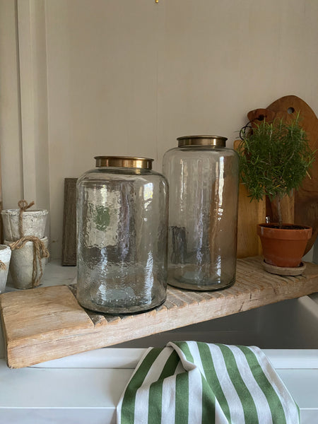 Hammered Glass Jar