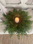 Faux Cedar Candle Centrepiece
