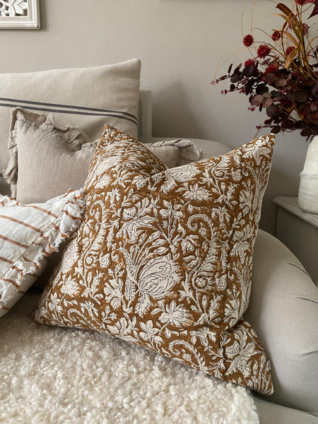 Brown Floral Cushion