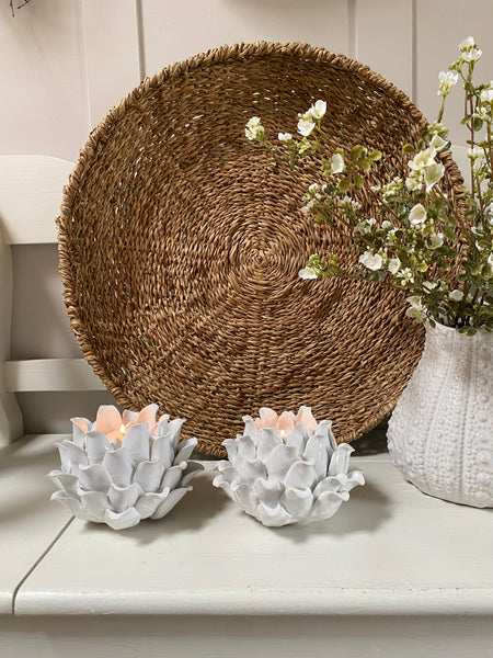 White Flower T Light holder