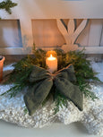Faux Cedar Candle Centrepiece