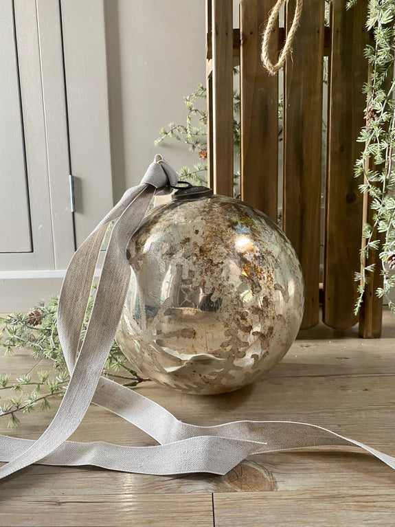 Large Antiqued glass bauble