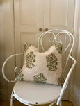 Green Floral Block Print Cushion