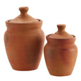 Terracotta lidded jar
