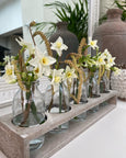 Rustic tray with mini bottles